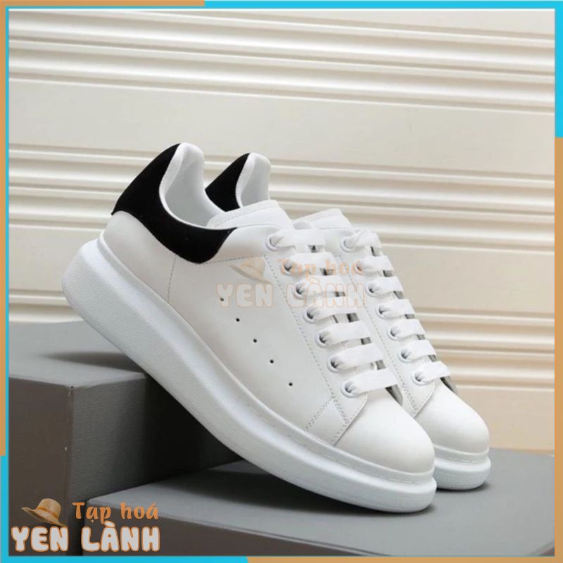 Giày     Đôn Đế Tăng Chiều Cao – Giày Thể Thao Sneaker Nam Nữ   Trắng Gót Nhung Dây Lụa Full Box