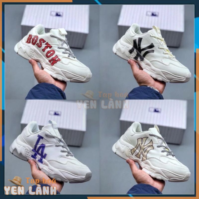 Giày sneaker MLB ny boston Hot trend nam nữ, Giày thể thao MLB độn đế tăng chiều cao dùng đi học,tập gym,chạy bộ