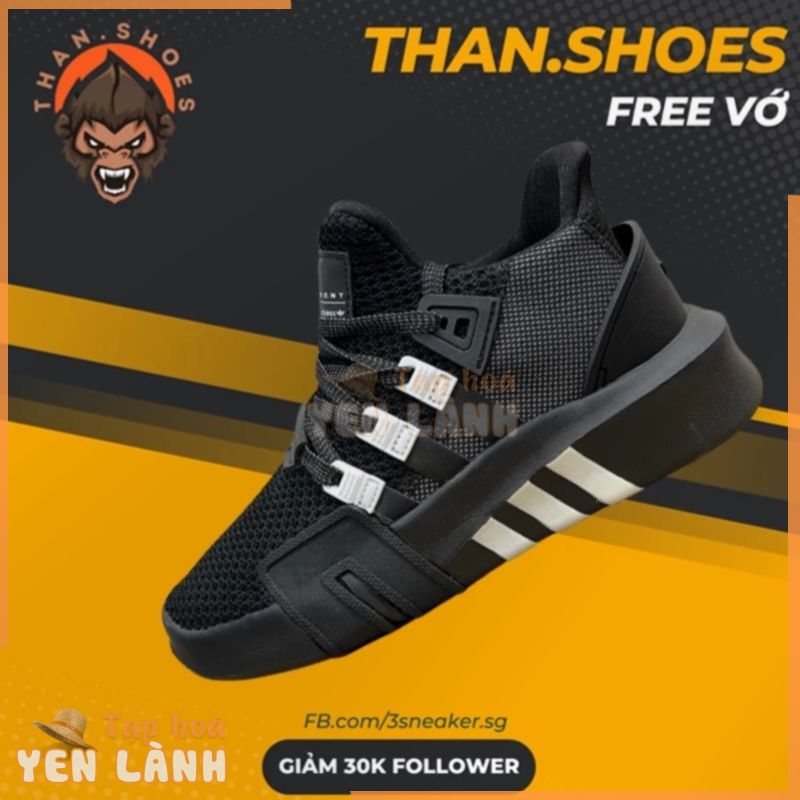 Giày EQT Basketball Adv Running Black, EQT Đen Phản Quang Than.Shoes – Than.Shoes