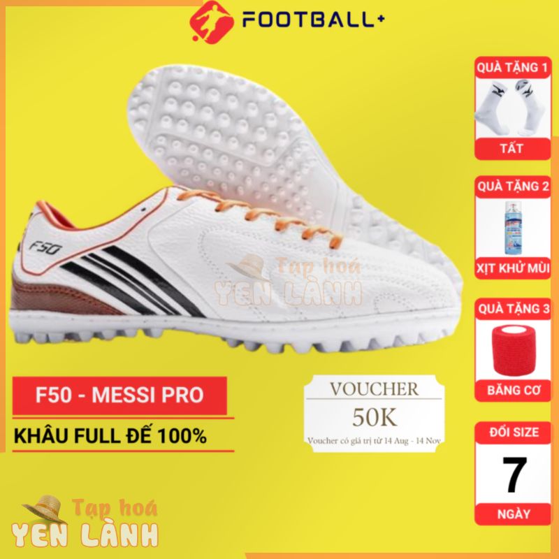 Giày đá banh nam 3 sọc F50 Messi, giày bóng đá sân cỏ nhân tạo + Voucher giảm 50K + Combo 3 Quà Tặng