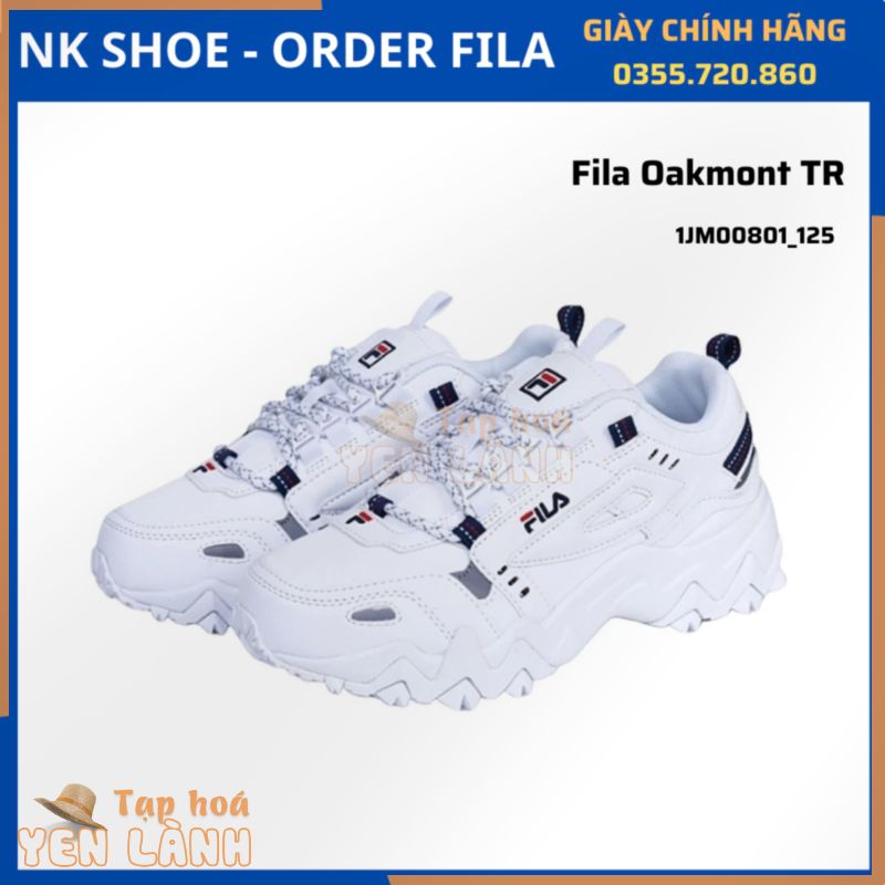 (Đủ bill) Giày Sneaker Thể Thao Nam Nữ FILA OAKMONT TR Trắng chính hãng 100%