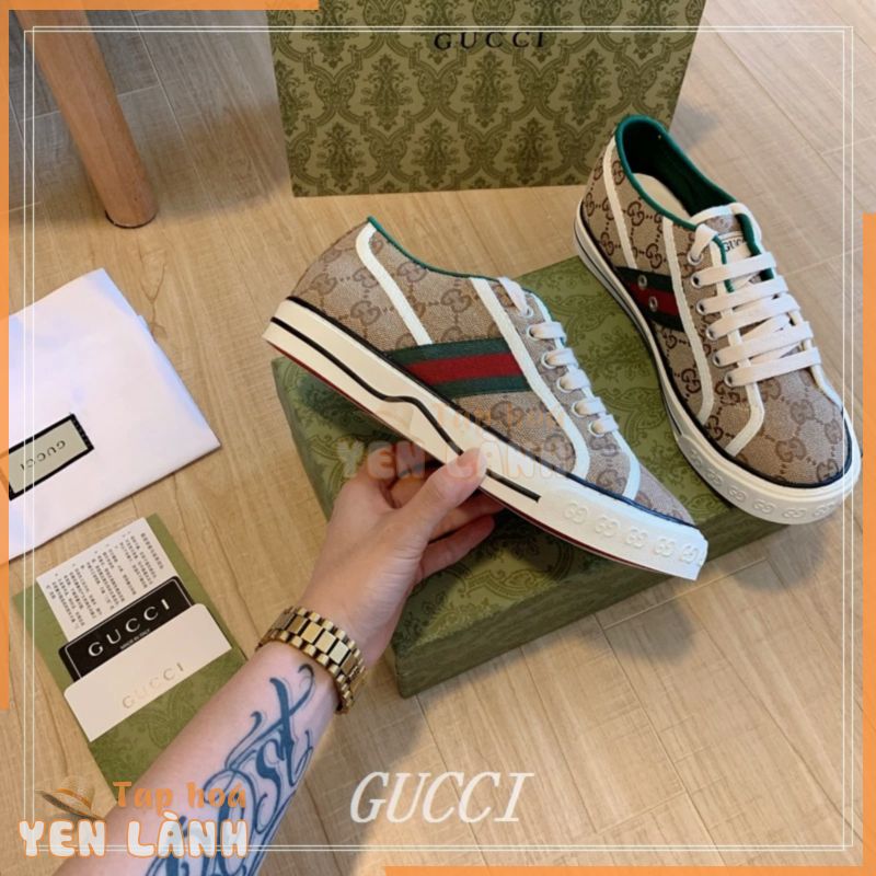 Stock GUCCI Giày vải nữ Cặp đôi 1977 series Giày thể thao Disney đồng thương hiệu Guci Off The Grid Giày nữ thời trang