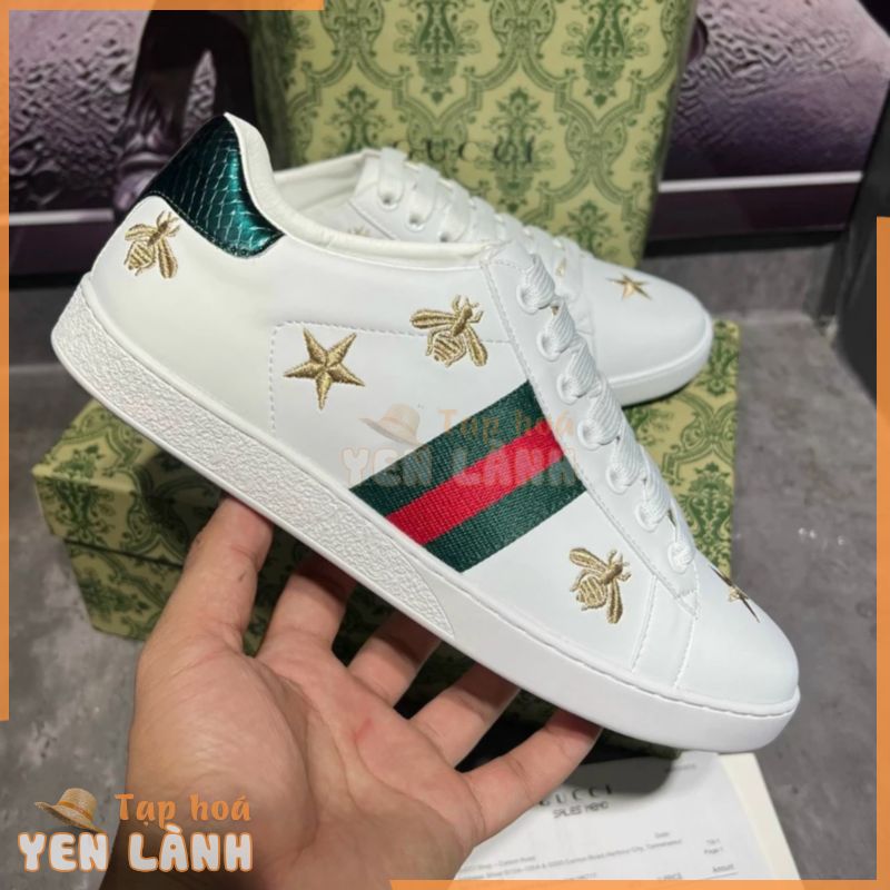 [   CHÍNH HÃNG ] Giày Gucci Ace Embroidered BACKDOOR AUTHENTIC. Giày Sneaker GC Ong Sao Nam Nữ Size 36-43. Bao Check