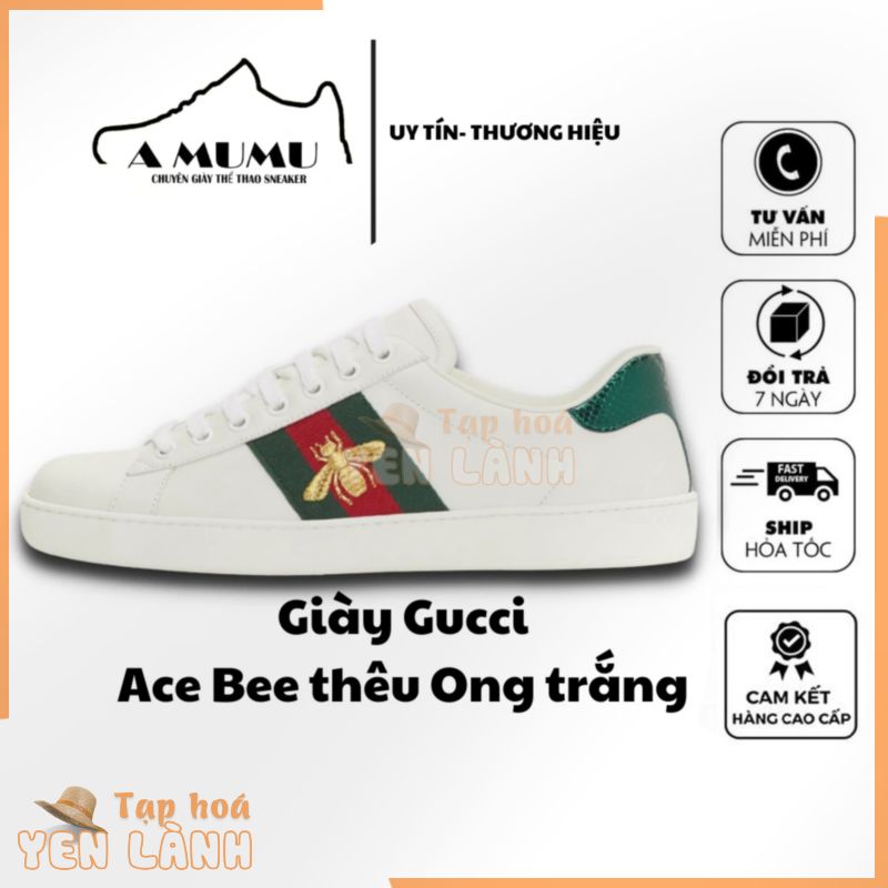 [ GIÀY CHÍNH HÃNG ]  Giày Gucci Nam Nữ , Giày Thể Thao Gucci Ong Bản Chuẩn 2023 Tặng Box Bill Phụ Kiện + Sẵn Hà