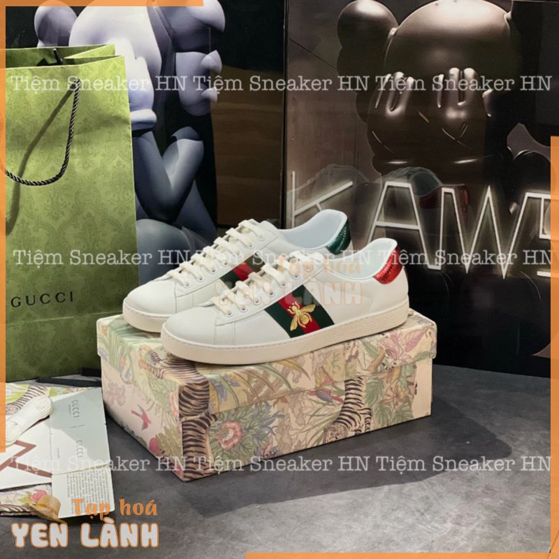 Giày thể thao Gucci Ace Ong Thêu , Sneakers Nam Nữ Gucci Ong Thêu  Bản Siêu Cấp Chuẩn Trung Full Box