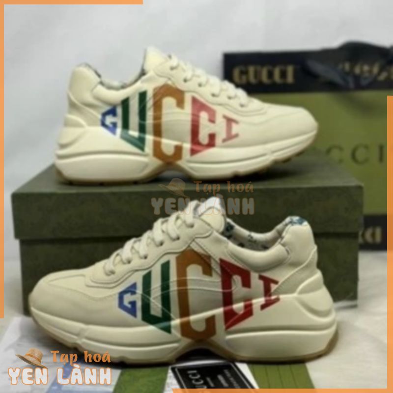 Giày  _Gucci Rhyton Glitter Sneaker Leather Logo Sneaker L- Giày Sneaker Thể Thao Thời Trang Nam Nữ