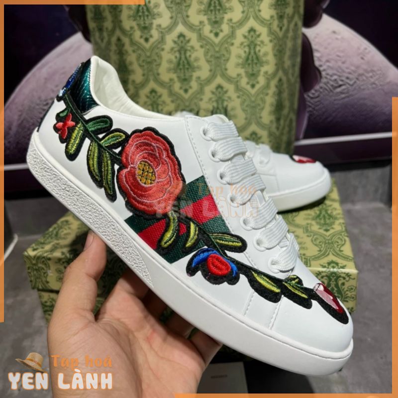 [   CHÍNH HÃNG ] Giày Gucci Ace Embroidered BACKDOOR AUTHENTIC. Giày Sneaker GC Hoa Thêu Nam Nữ Size 36-43. Bao Check