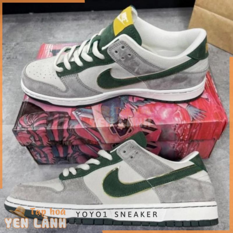 Giày Sneaker SB Dunk xám viền vàng. Giày Thể Thao Cổ Thấp Cho Nam Nữ, Hàng L.auth full box, bill full size 36_43