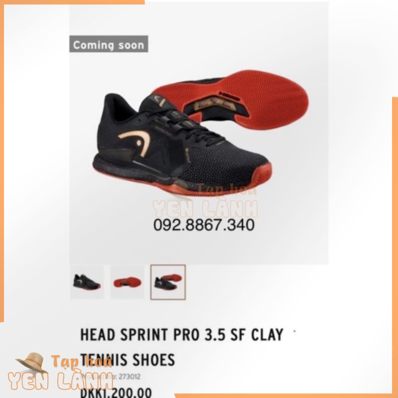 giày tennis chính hãng Head sprin pro 3.5 clay