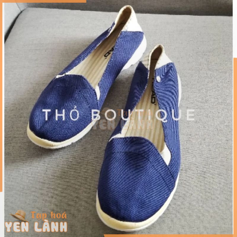 [HÀNG MỸ SĂN SALE] Giày bata bệt HEAD siêu nhẹ canvas xanh dương size 38