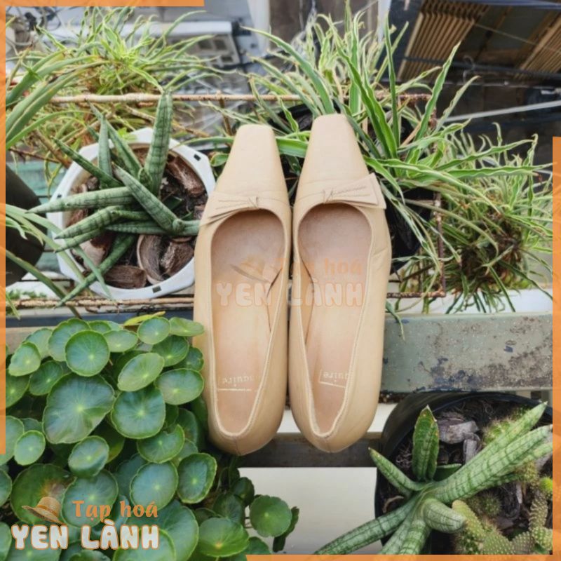 Giày cao gót pump vintage da thật màu nude hiệu Esquire Nhật size 37,5-38 – em và nắng