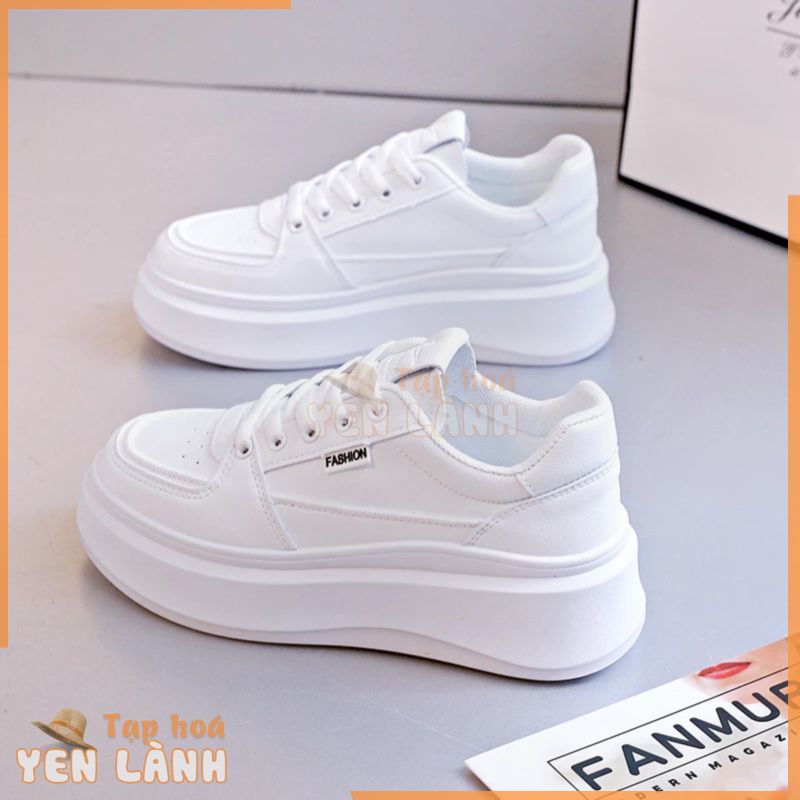 Giày Nữ G53 Thể Thao Sneaker Hàng Hiệu Cao Cấp Màu Trắng Đẹp Giá Rẻ Độn Đế Tăng Chiều Cao 6cm A1