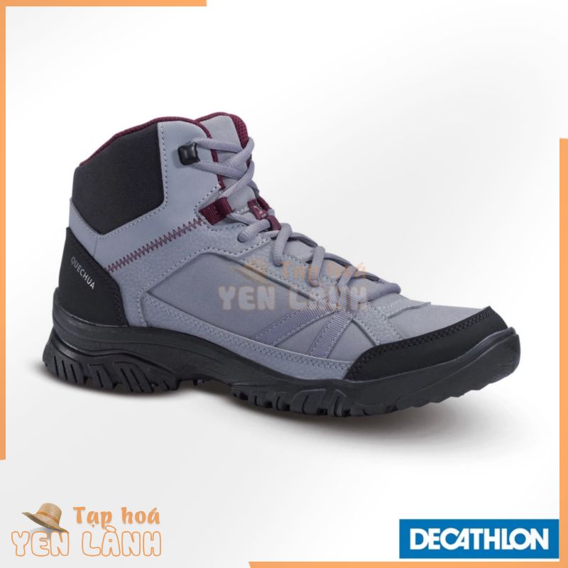 Giày leo núi hiking nh100 cho nữ xám DECATHLON quechua mã 8649282