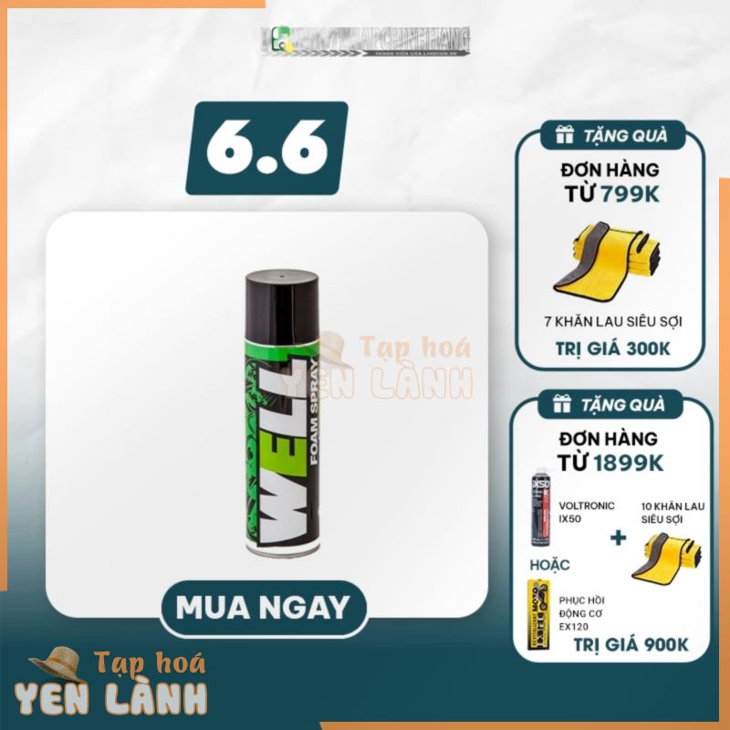 Chai xịt vệ sinh nón bảo hiểm, giày giáp bảo hộ yên xe, dàn áo ô tô Well nhập khẩu 100% Thái Lan