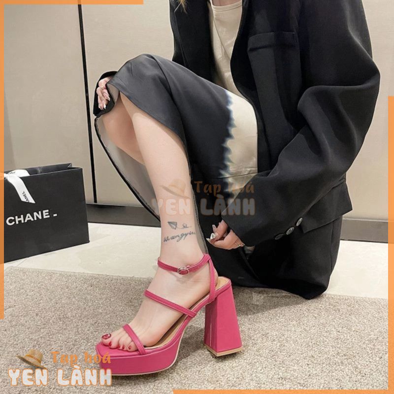 35-43 Béo Chân Size Lớn Giày Nữ 41 Phong Cách Pháp Giày Sandal Gót Dày Nữ 42 Sang Trọng Người Nổi Tiếng Giày Cao Gót Phù Hợp Với Váy Giày Nữ