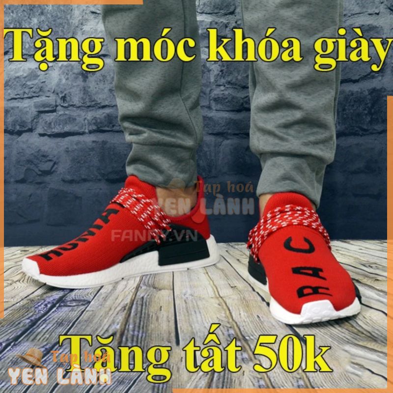 [Freeship] Giày human race đỏ, tặng tất và móc khóa