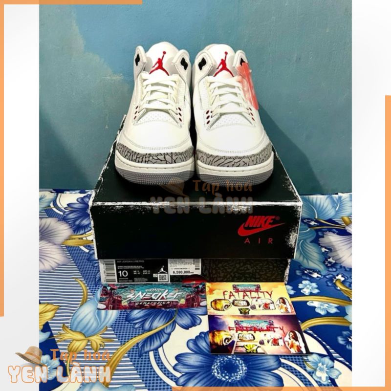 ‘Giày Cổ Thấp’ Nike Air Jordan 3 Retro White Cement (Reimagined)