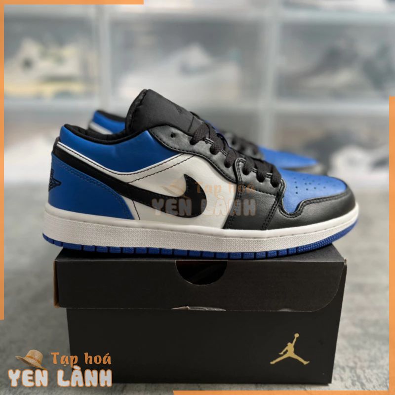 [Hot trend +Tặng Box bảo vệ giày] Giày Thể Thao Nam Nữ Jordan 1 Low Royal Toe Xanh Đen Cổ Thấp Rep 1:1