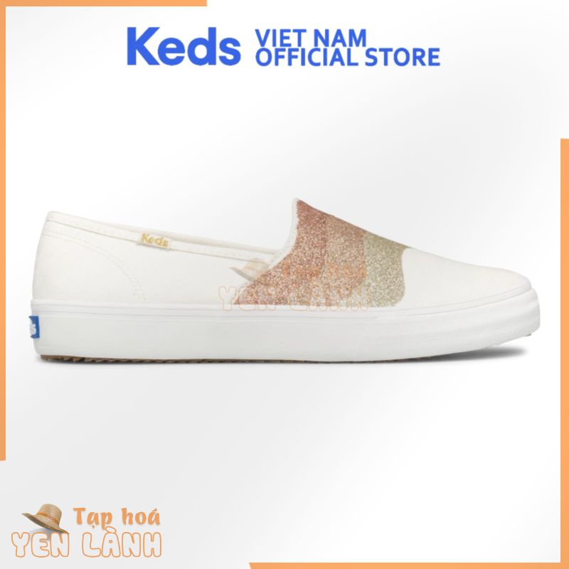 Giày Keds Nữ- Double Decker Wave Glitter Canvas Cream- KD065932