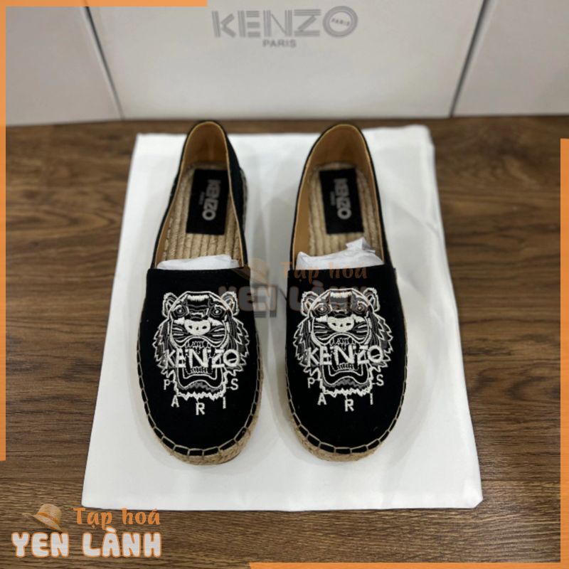 [ Voucher -35% ] Giày Slipon Kenzo đế cói logo thêu mặt Hổ LA on web fullbox bill thẻ phụ kiện