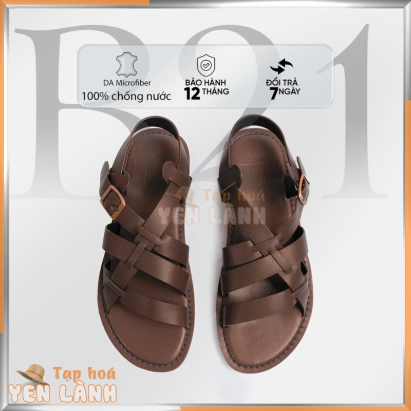 Giày Sandal Nam Quai Hậu B21 Shoemaker Xăng đan Da Mỉcofiber Nhập Khẩu Cao Cấp Đế Cao Su Đúc Siêu Êm Chân Không Hôi Chân