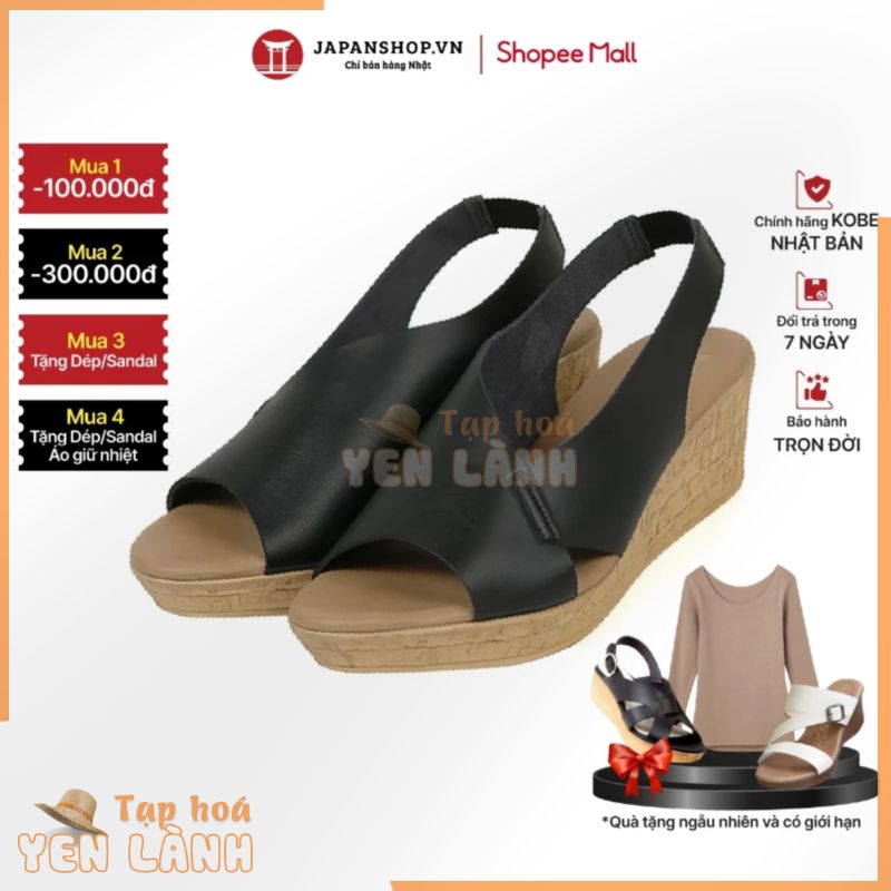 Giày sandal nữ đế xuồng KOSU 92060 Siêu Nhẹ, Cao 6cm chính hãng Kobe Nhật Bản