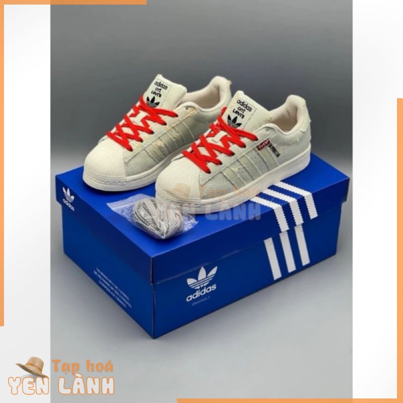 [ CHÍNH HÃNG ] Giày Adidas Superstar Clover Levis Sò Vải Bò VI6396 freeship