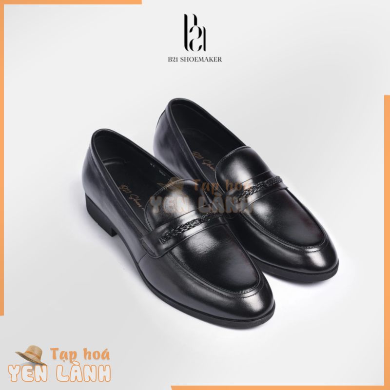 Giày Lười Loafer Nam Da Bò Công Sở Đế Cao Su Tăng Chiều Cao Êm Chân Phong Cách Lịch Lãm Retro Full Box – B21 Shoemaker