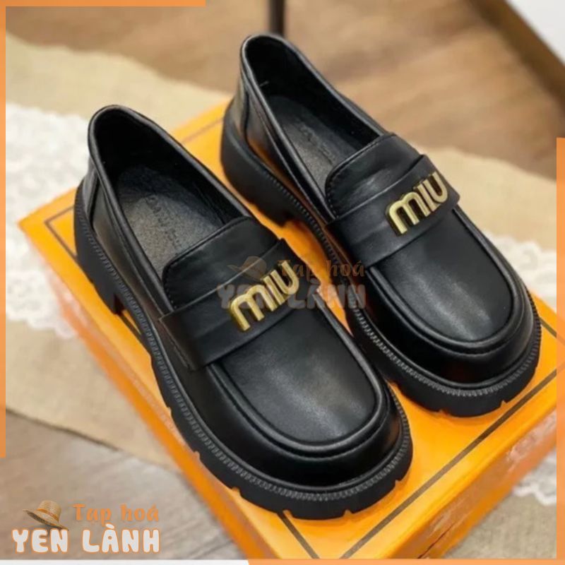 [ZJM] Giày loafer nữ đế cao đính tag bản fullbox cao cấp dễ thương – Giày lười da bóng nữ đi chơi