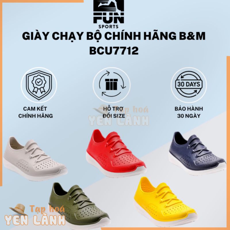 Giày Chạy Bộ Giày Phục Hồi Giày Lười Giày Nhựa Ysandal Chính Hãng B&M Đài Loan Fun Sports, BCU7712, EVA, Đủ Màu