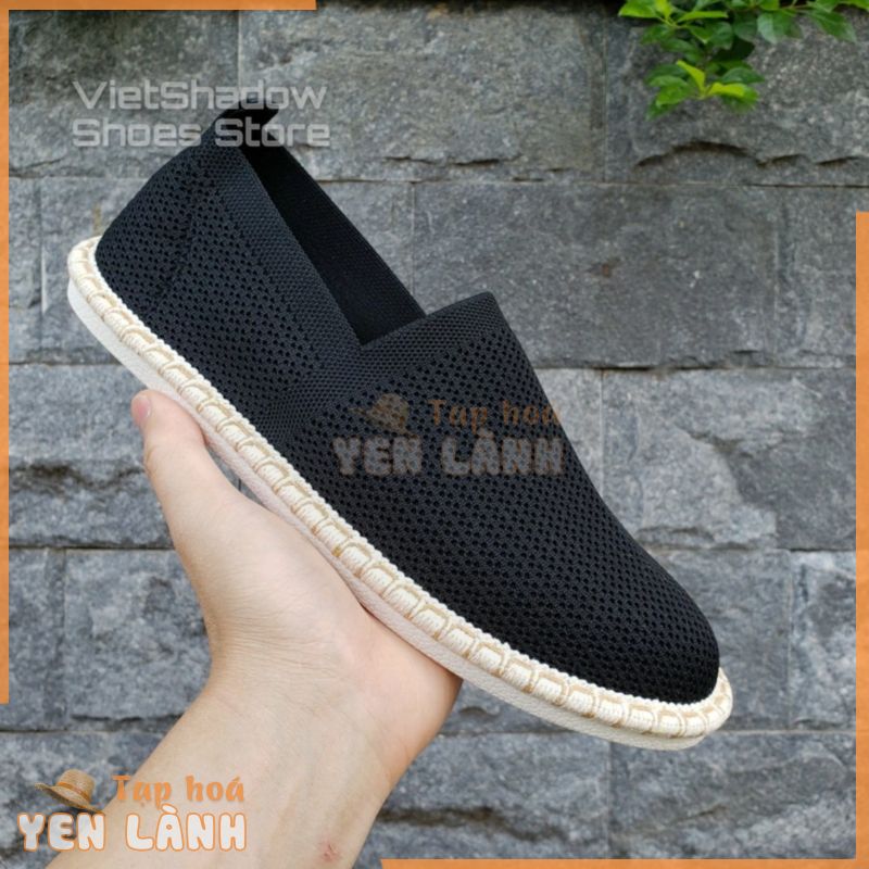 Slip on nam – Giày lười vải nam – Vải dệt kim tạo hình 3D, 4 màu (đen), (xám), (xanh) và (trắng) – Mã 2931