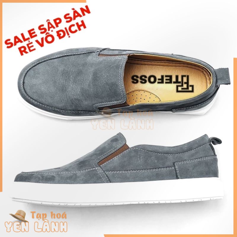 (Phom nhỏ) Giày lười da bò thật nam Slip on TEFOSS HN747 nhiều màu size 38-44 cao cấp