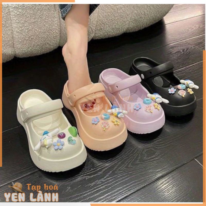 đế cao 3.5cm SANRIO Giày Lười  Chống Trượt Họa Tiết Hoạt Hình Dễ Thương Cho Nữ