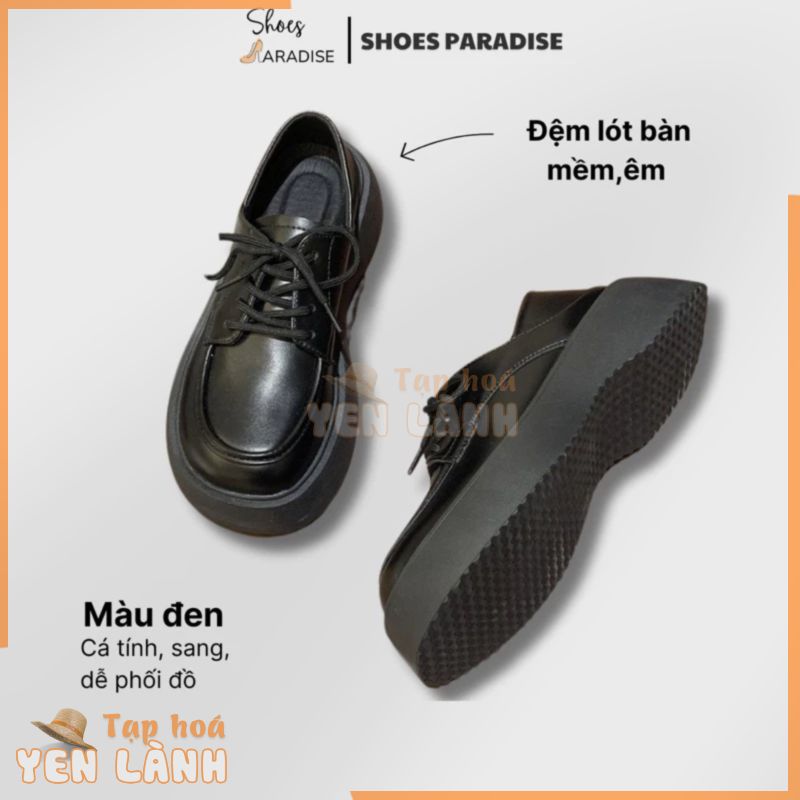 Giày lười oxford nữ đế bánh mì kiểu lolita loafer học sinh viên màu đen trắng size 35 36 37 38 39 40 ShoesParadise M18