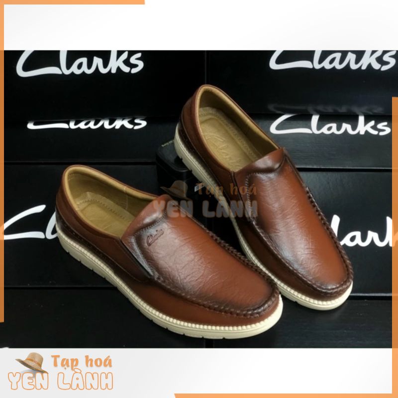 Giày mọi nam cao cấp Clarks chính hãng da thật 100%