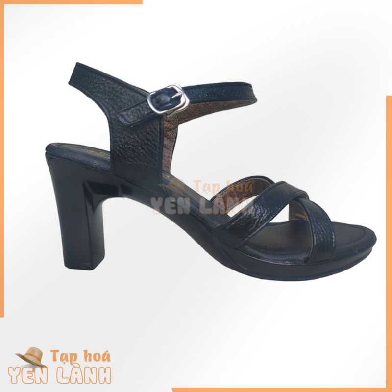 Giày Sandal nữ cao gót 7cm TiTi ĐÔ thời trang da bò thật cao cấp DNU2130a