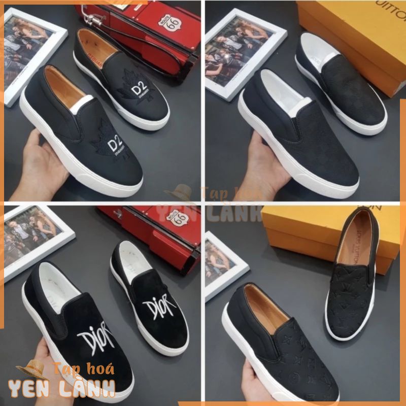 Giầy sục thời trang nam có hoạ tiết thêu, Giầy slip on phong cách giới trẻ btshop từ 38 đến 42