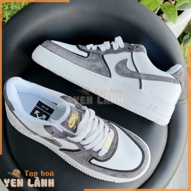 Giày Thể Thao AF1_Jordan Màu Xám Lông Chuột HotTrend, Giày Nike_AF1 Đen Trắng bản đẹp nam nữ đi chơi, đi học đủ Box