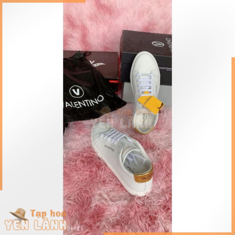 GI24 – GIÀY HIỆU NAM VALENTINO BENNY WHITE GOLE SIZE 9 – HÀNG XÁCH TAY