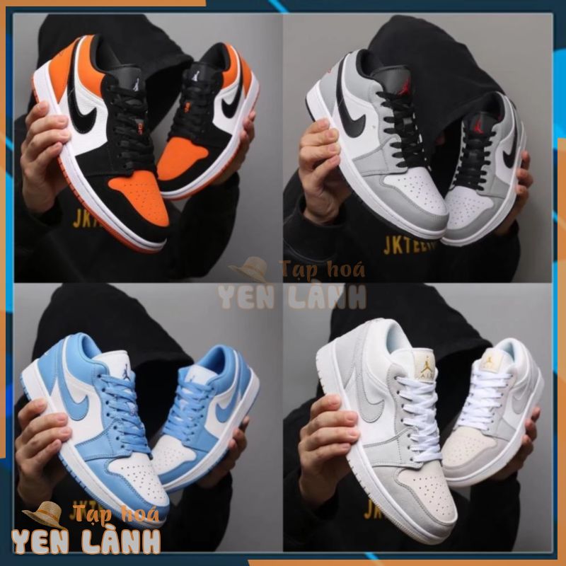 Giày thể thao JD1 Jordan 1 cổ thấp các màu Đen xanh xám cam sneaker nam nữ Hot trend