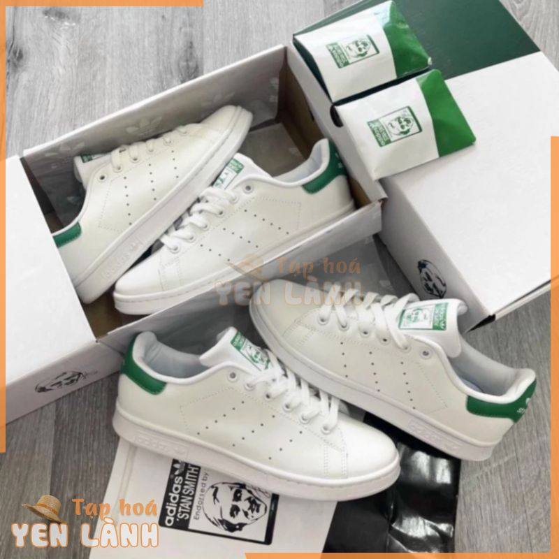 Giày thể thao adidas Stan Smith gót đen, giầy Stansmith gót xanh, giày sneaker nam nữ cao cấp đầy đủ phụ kiện túi xách