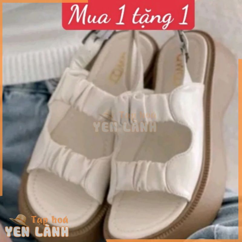 Giày Sandal 4cm NGỌC TRINH STORE Đế Dày Hở Ngón Quai Nhún Bèo Phong Cách Hàn Quốc Thời Trang Mùa Hè 038