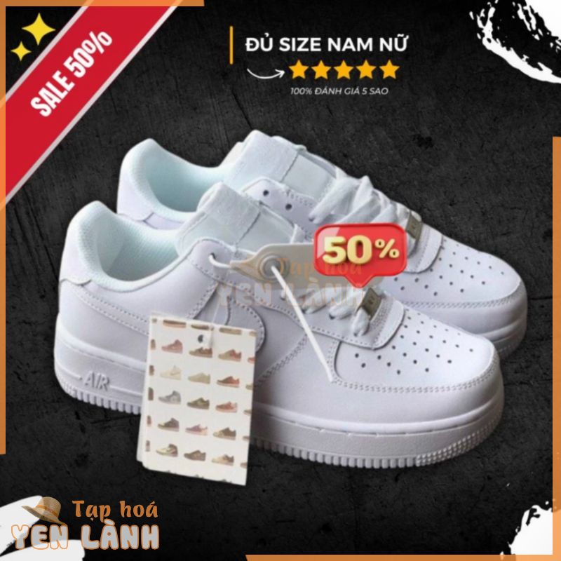 Giày _Nike Air Force 1 full trắng, Giày Sport AF1 Bản thời thượng nhập khẩu quảng châu Size Nam Nữ tăng hộp