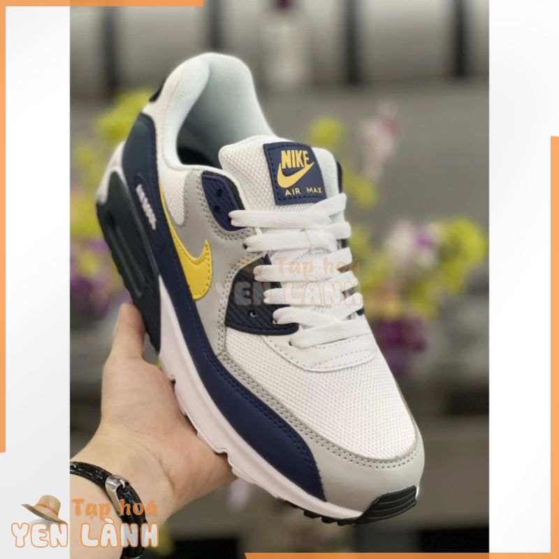 Giày Nike Air max 90 Cặp Nam Nữ Màu Trắng Xanh Chính Hãng (full box)