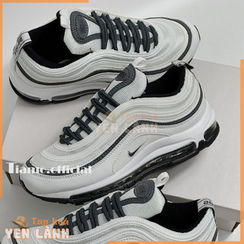 Giày Thể Thao Sneaker _Nike Air Max 97 Phản Quang Màu Trắng Đen Black And White Cho Nam Nữ