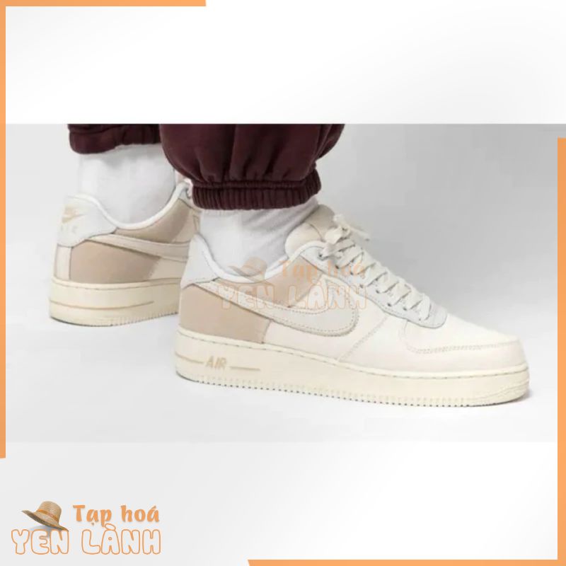 [2hand] Giày Nike_Air Force 1 Phối Màu Kem/Nâu Chính Hãng