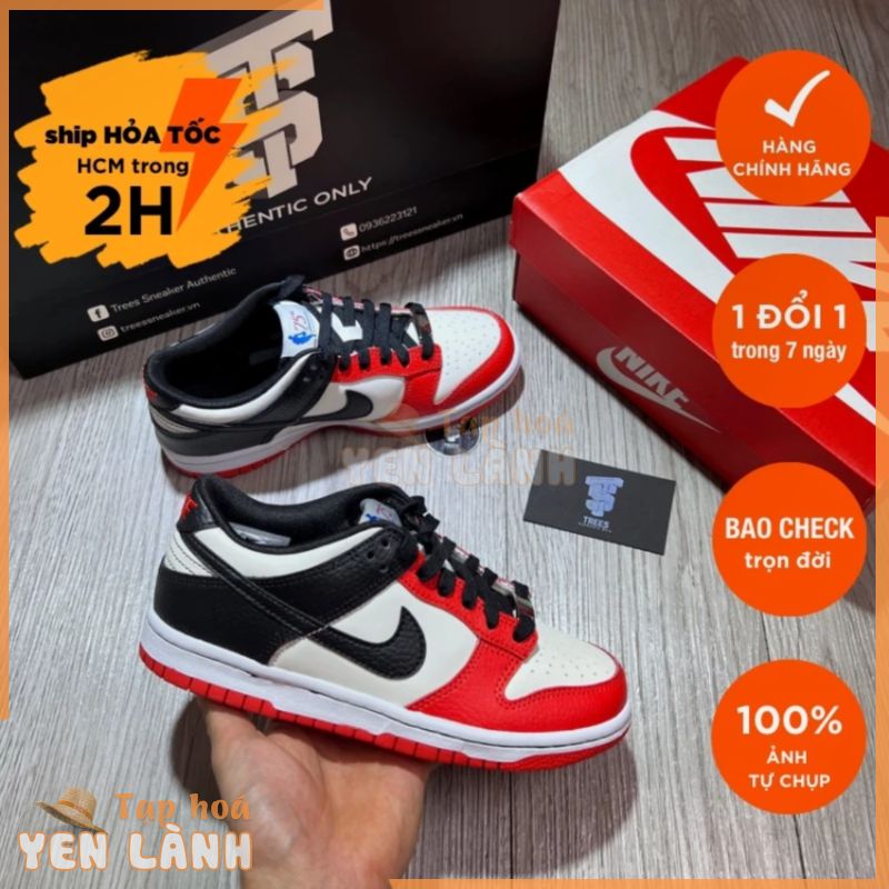 [CHÍNH HÃNG] Giày thể thao NIKE NBA x DUNK LOW EMB GS 75th Anniversary Chicago DO6288 100