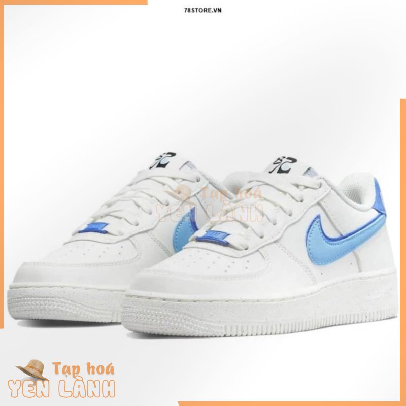 Giày Sneaker Nữ Air Force 1 1 Low 82 – Double Swoosh White Blue Chính Hãng