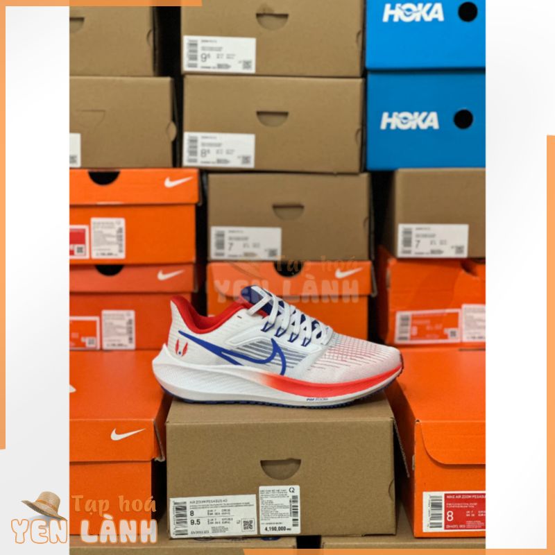 Giày Thể Thao Nik3 Zoom Pegasus 39 Unisex Màu Trắng Đỏ Full Box + Tặng Kèm Vớ