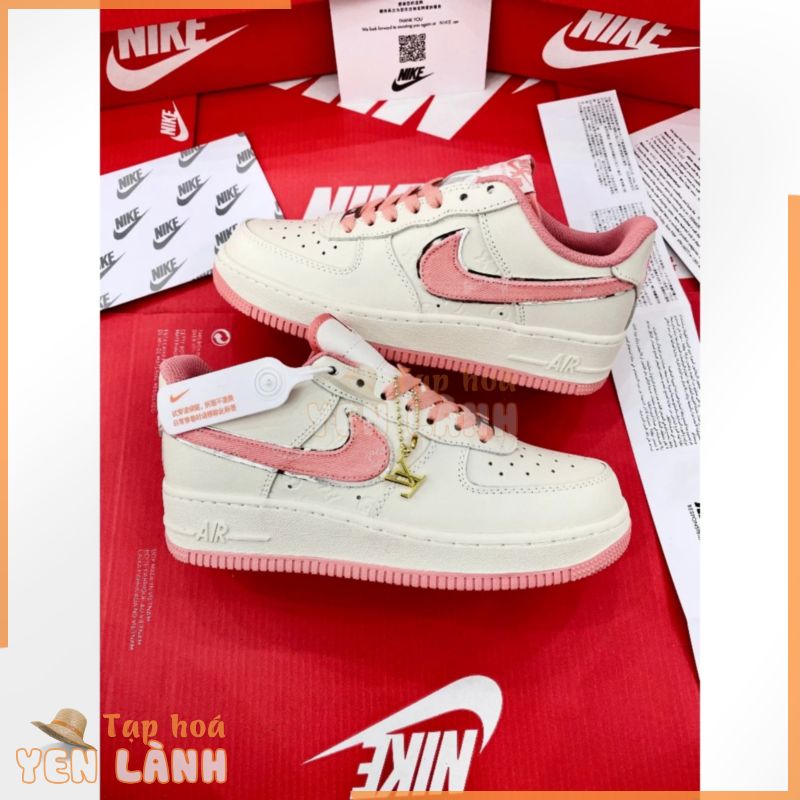 Giày_Nike af1 LV Hồng phấn, giày_air force 1 trắng hồng kem hàng trung cao cấp tặng kèm hộp bảo vệ.